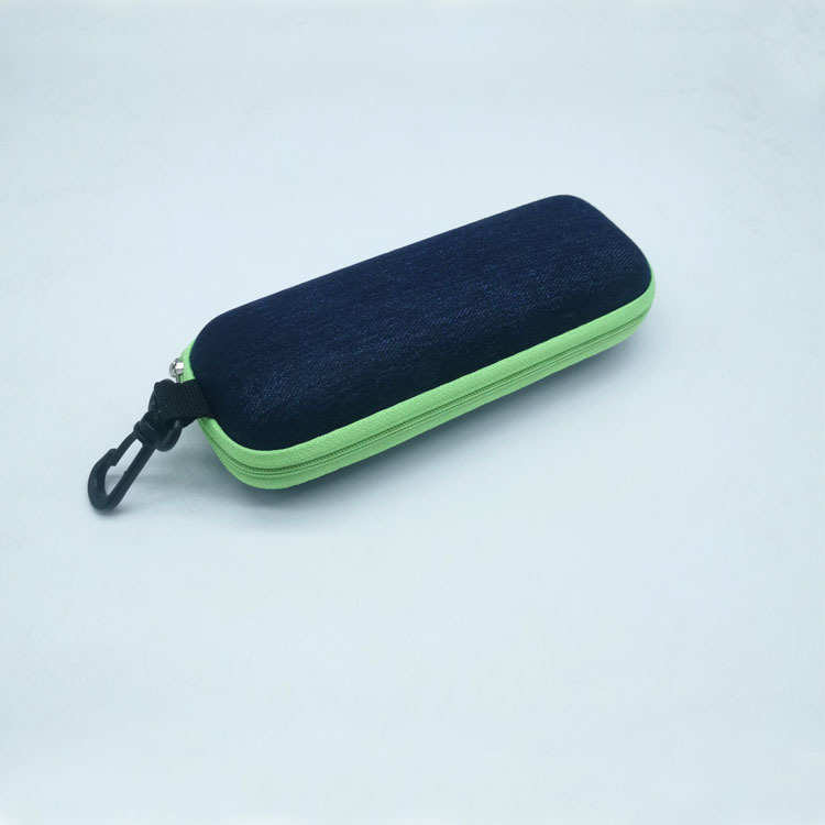Portable Denim Fabric Hard Glasses Box Spectacle Case Zipper