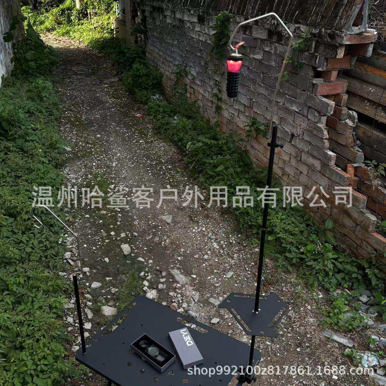 户外营地灯架露营便携式照明灯铝合金支架折叠夹迷你桌板置物