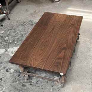 黑胡桃木板实木大板餐桌面板原木茶桌台面板斗柜面板实木桌板定制