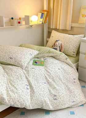 2024新款全棉花学生三套0MFC.9/1.三2m床单件款件套印森林日记