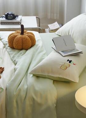 A类00A类LF莱兰精天丝刺绣四件套夏被季莱赛尔支冰丝凉感套床单床