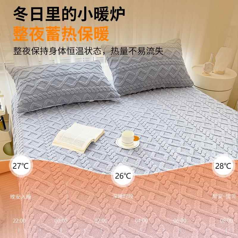 F2024新款塔芙绒床笠单件牛奶珊瑚绒床罩床垫套保护罩冬季加绒床H