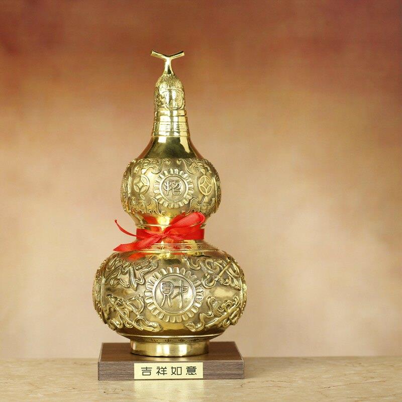久鉴 铜葫芦黄铜福禄葫芦办公室居家客厅摆件 多种款式多种规格