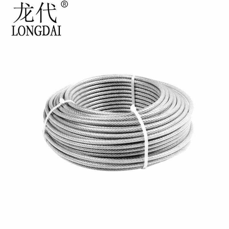 龙代longdai304不锈钢包塑钢丝绳透明PVC钢丝绳77结构8.0