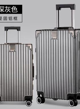 正品行李拉杆箱铝框旅行箱万向轮箱20女男24寸密小26大码容量蓝色