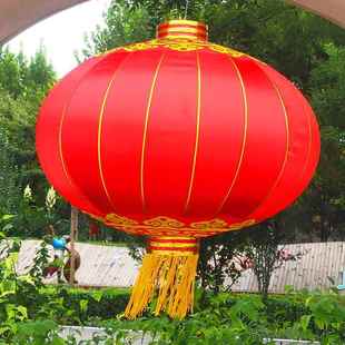 大红灯笼长廊植绒装饰户外防水铁口广告1.52米绸布门欢度佳节国庆