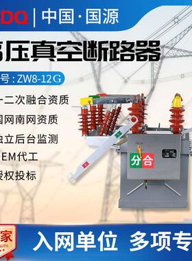 国源ZW8高压真空断路器ZW8-12G/630A户外10KV手动带隔离柱上开关