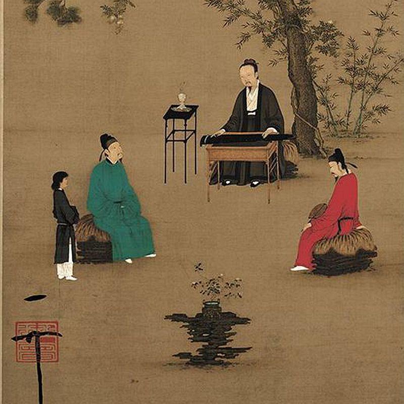 筇竹花几|宋式香几花架 宋徽宗《听琴图》中式古典花几筇竹明式家图片