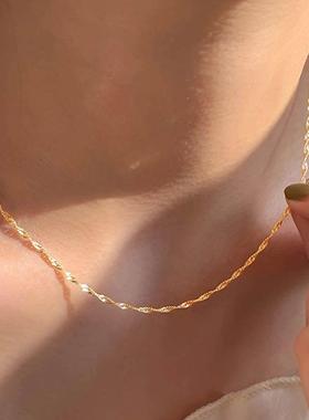 Exquisite Gold Plated Stainless Steel Thin Chain Necklace fo