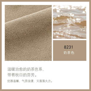 纹理现代寂典窗帘布毅奢卧室客厅成品棉麻纯色侘窗帘轻简约风几何