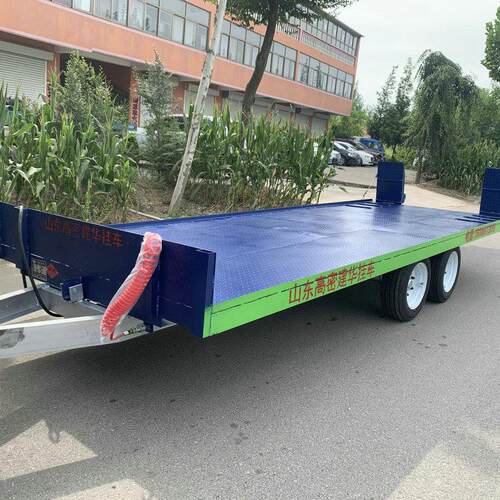 重型四轮平板运输车厂区物料周转牵引式拖车仓库货物搬运挂车