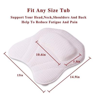 加厚加大可机洗网眼布3D波浪浴缸枕头浴室洗浴头枕吸盘