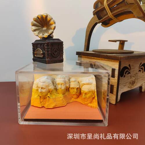 企业送礼3D便签本人像模型纸雕工艺品创意摆件纸砖立体便签纸