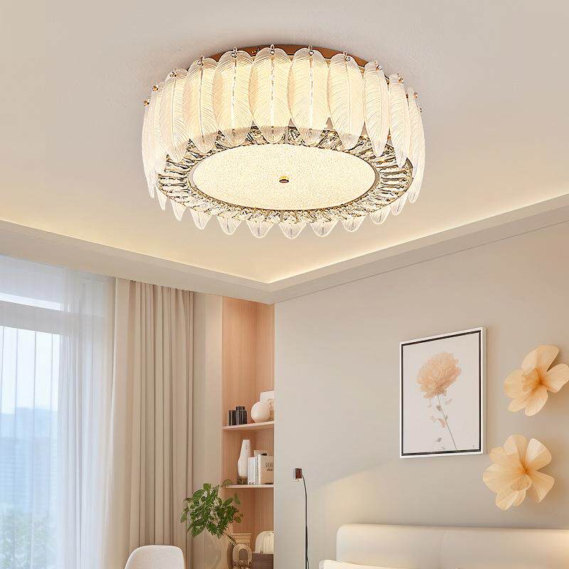 轻奢水晶吸顶灯后现代客厅主灯简约大气餐厅主卧室房间灯中山灯具
