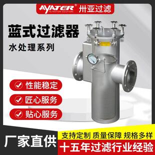 过滤提篮式过滤器前置管道可清洗污水处理设备蓝式过滤器