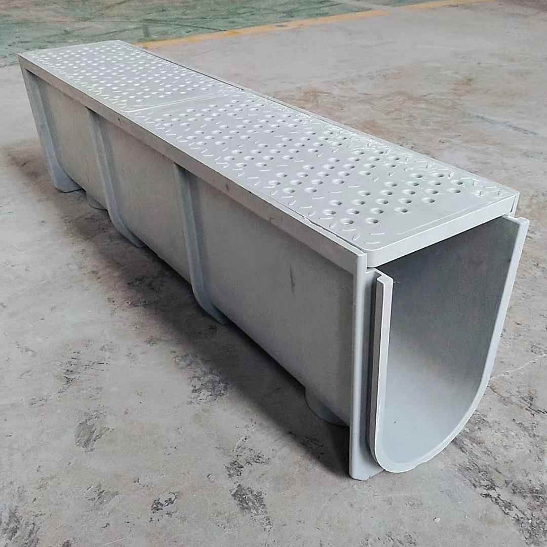 玻璃钢排水沟U型树脂水沟耐酸碱车间清洗分流地槽农村废水水渠
