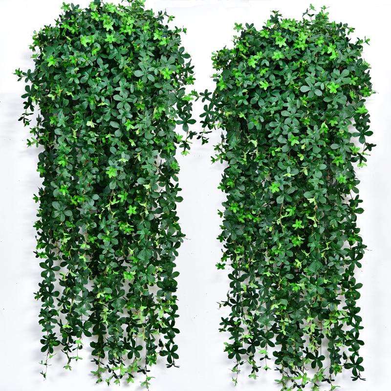 树叶子墙壁挂吊篮塑料假花藤条装饰绿植藤蔓摆设植物吊兰