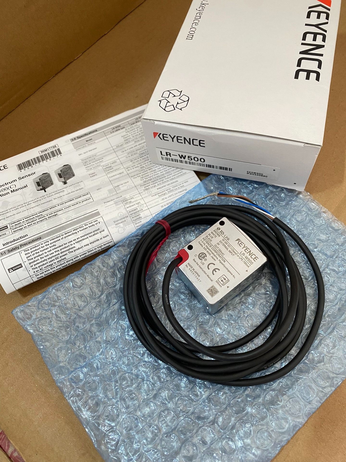 基恩士LR-W500原装正品颜色传感器，9新配包装，功能正常