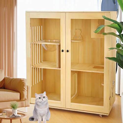 【纯实木】猫别墅猫柜 家用室内超大自由空间猫窝 养猫专用猫笼子