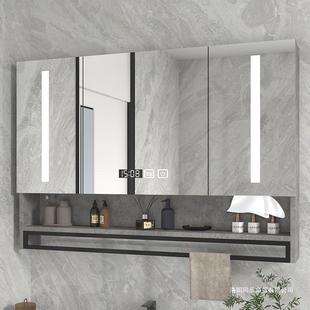 室所台镜柜挂墙式 洗手870卫生间镜子浴带置物架厕梳妆防水储物镜