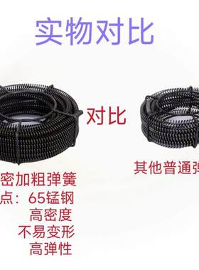 疏弹通机器手电下钻簧16mm3RBP5丝加密加粗专业通水道钢丝20.米轴