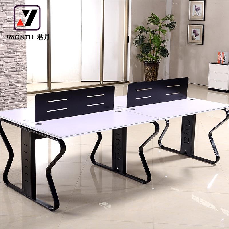 现代GJ-001屏简风办公桌面对面2人位定约制公钢架桌办电脑桌4人位