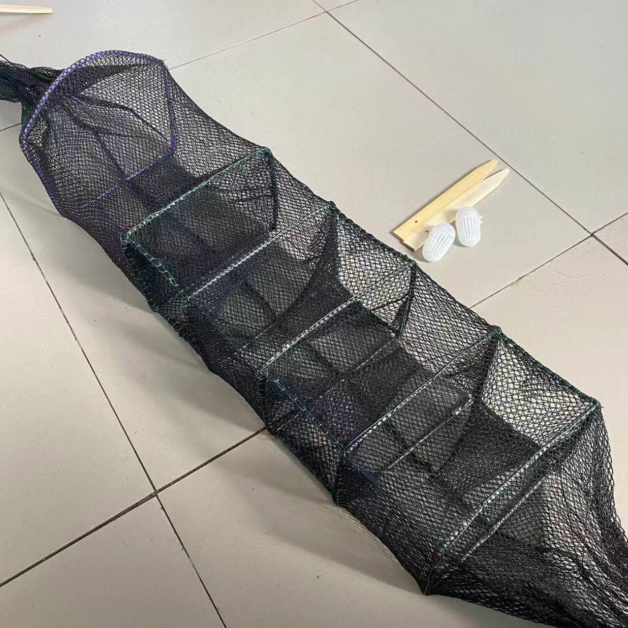 新款黄鳝笼纯手工编织加厚全缝鳝鱼笼有结网无结三门中四门黄鳝笼