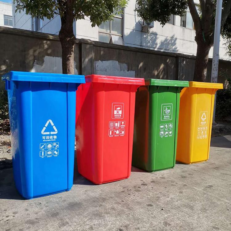 环卫塑料垃圾桶240L大轮单桶可上挂车工厂小区户外分类防滑