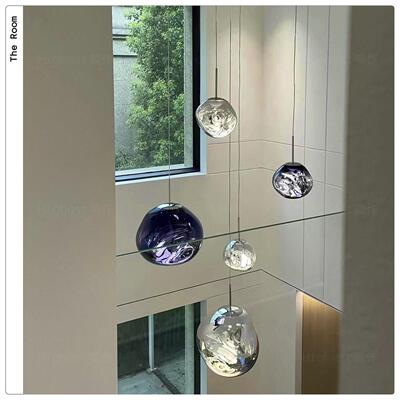 英国 Melt熔岩吊灯设计师款loft覆式别墅楼梯挑空客厅组合吊灯