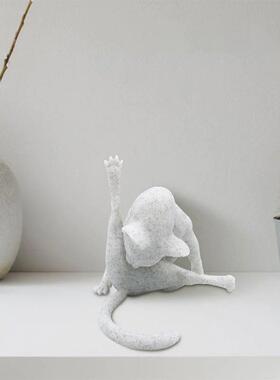 跨境品Funny Cat Figurine Cat Sculptu树脂工艺有趣的猫雕像礼物