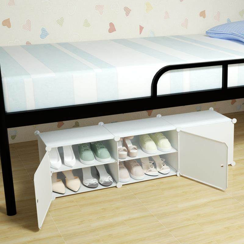 床底鞋架置物架放鞋子收纳省空间男大学生女寝室可用住校宿舍神器