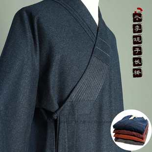 新面料春秋季长褂僧服保暖毛呢春秋加厚祥仁大褂短褂僧袍师父僧衣