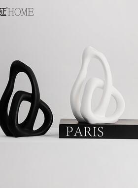 现代轻摆奢1211黑白象艺术抽电件家居客厅酒柜视柜办公室桌面软装