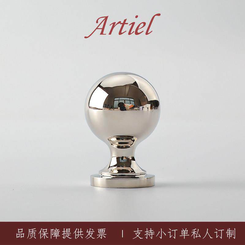 Artiel阿蒂尔「雨果的逗号」法式钛银色黄铜衣柜柜门抽屉拉手把手 - 实物图