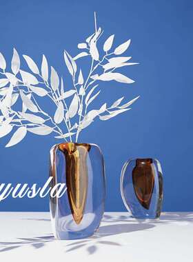 现代简约玻璃插干花瓶摆件花器餐桌酒店别墅吧台柜样板间软装饰品