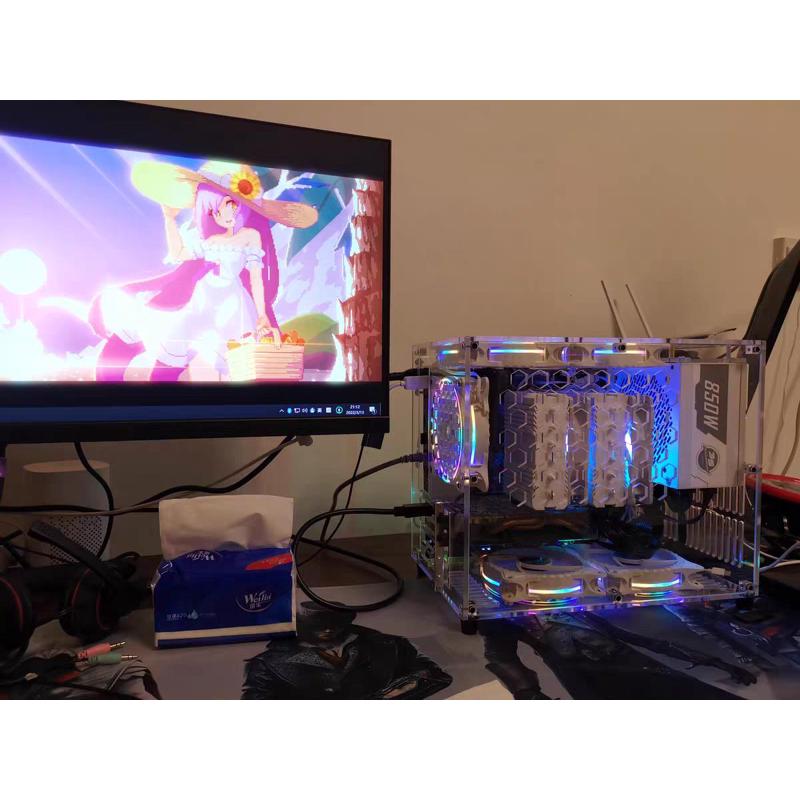 cnc定制6mm亚克力机箱 直插机箱 matx/ATX/塔式/水冷/独显