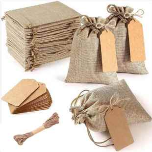 咖啡渣收纳包活性炭空袋本色覆古彷麻小布袋组合首饰抽绳礼品袋