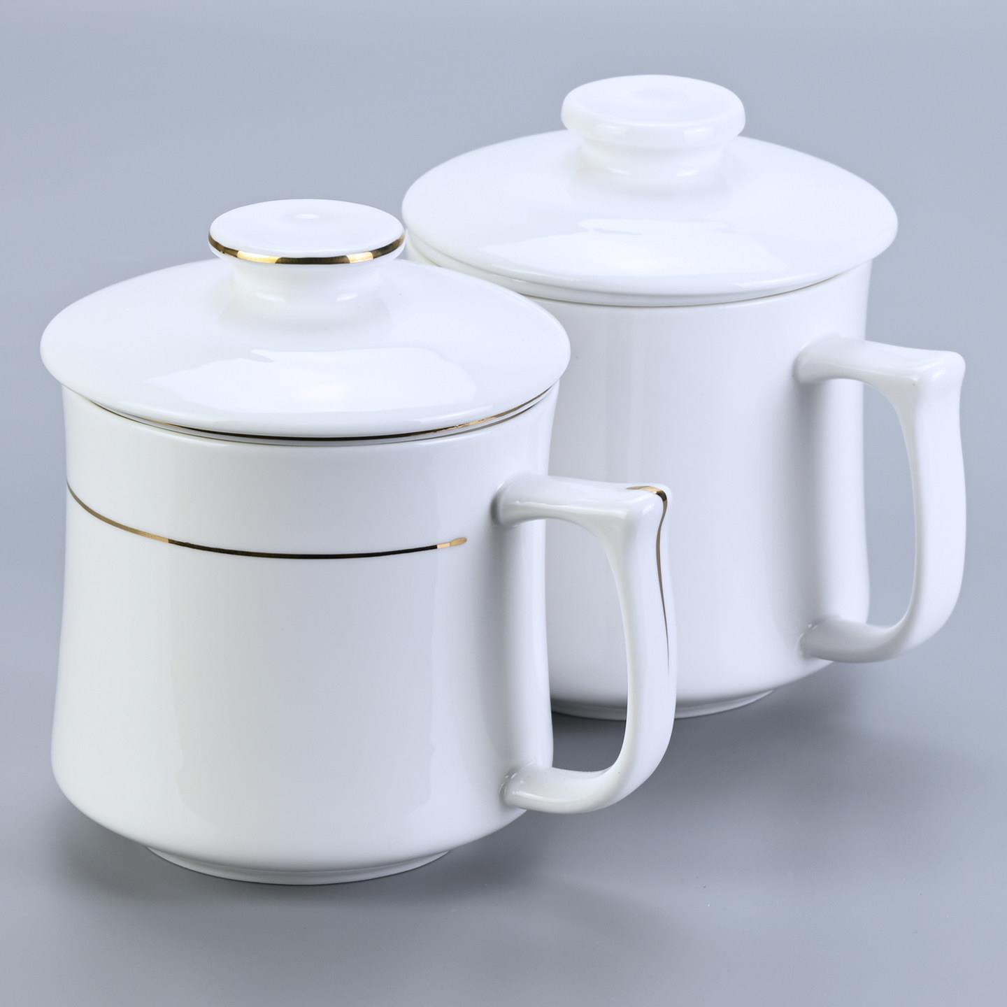 陶瓷杯茶水分离泡茶杯家用个人专用水杯酒店会所会议杯可定制logo