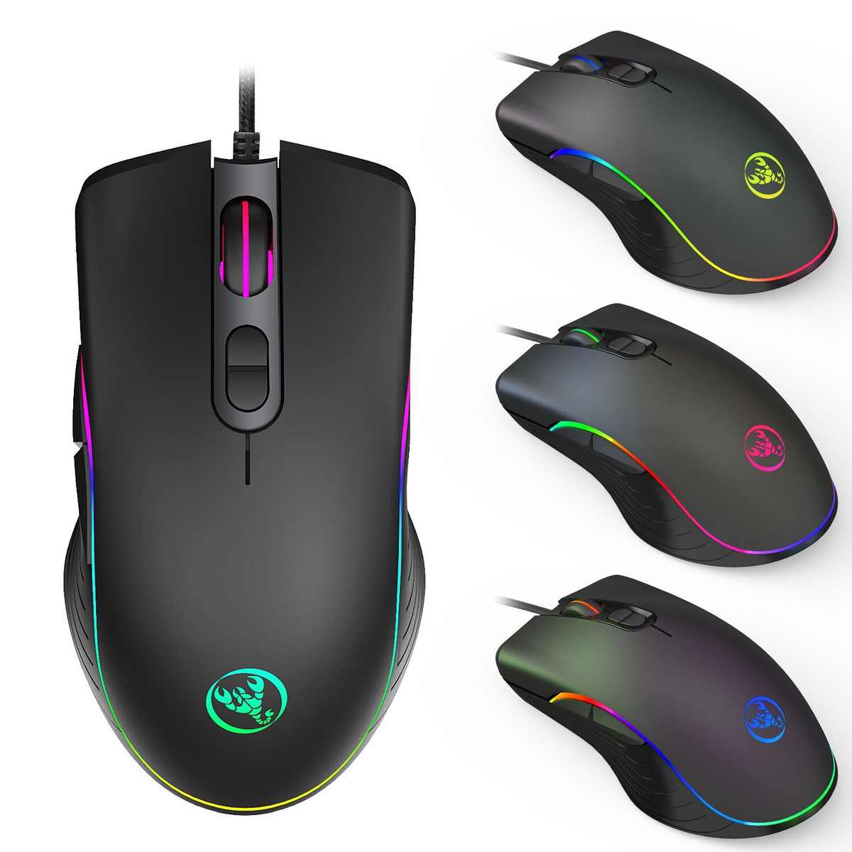 HXSJ A867 RGB Backlit USB Wired Gaming Mouse Esports Deskto1
