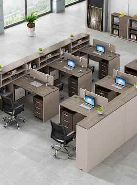 职员办公桌简约现人桌位代单人多员工办公室椅组合屏风挡板97366