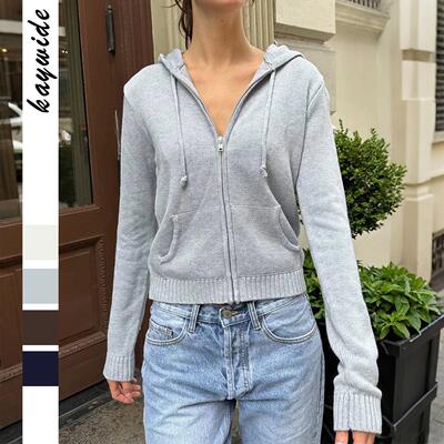 Long sleeved hoodie, outerwear, woolen women's clothing