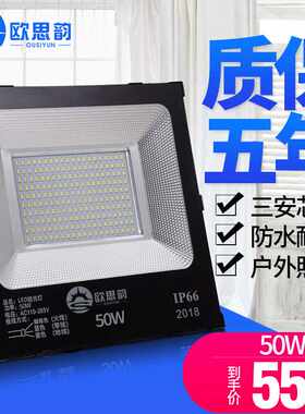 欧思韵LED投光灯户外防水泛光灯50w100w200w300w广告招牌庭院工厂