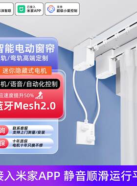 蓝牙Mesh2.0智能电动窗帘隐藏小电机静音轨道自动遮光语音手机控