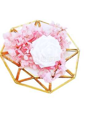 玻璃制品八角手工制品收纳盒创意时尚 小圆盘 玻璃首饰托盘摆饰