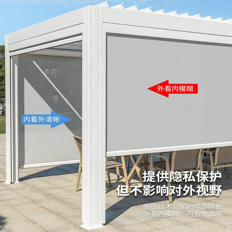 别墅庭院凉亭户外铝合金中式遮阳棚室外天台花园休闲欧式百叶亭子