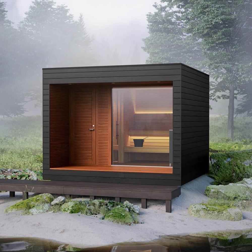 室外预制房屋水疗浴缸蒸汽大型燃木炉桑拿房