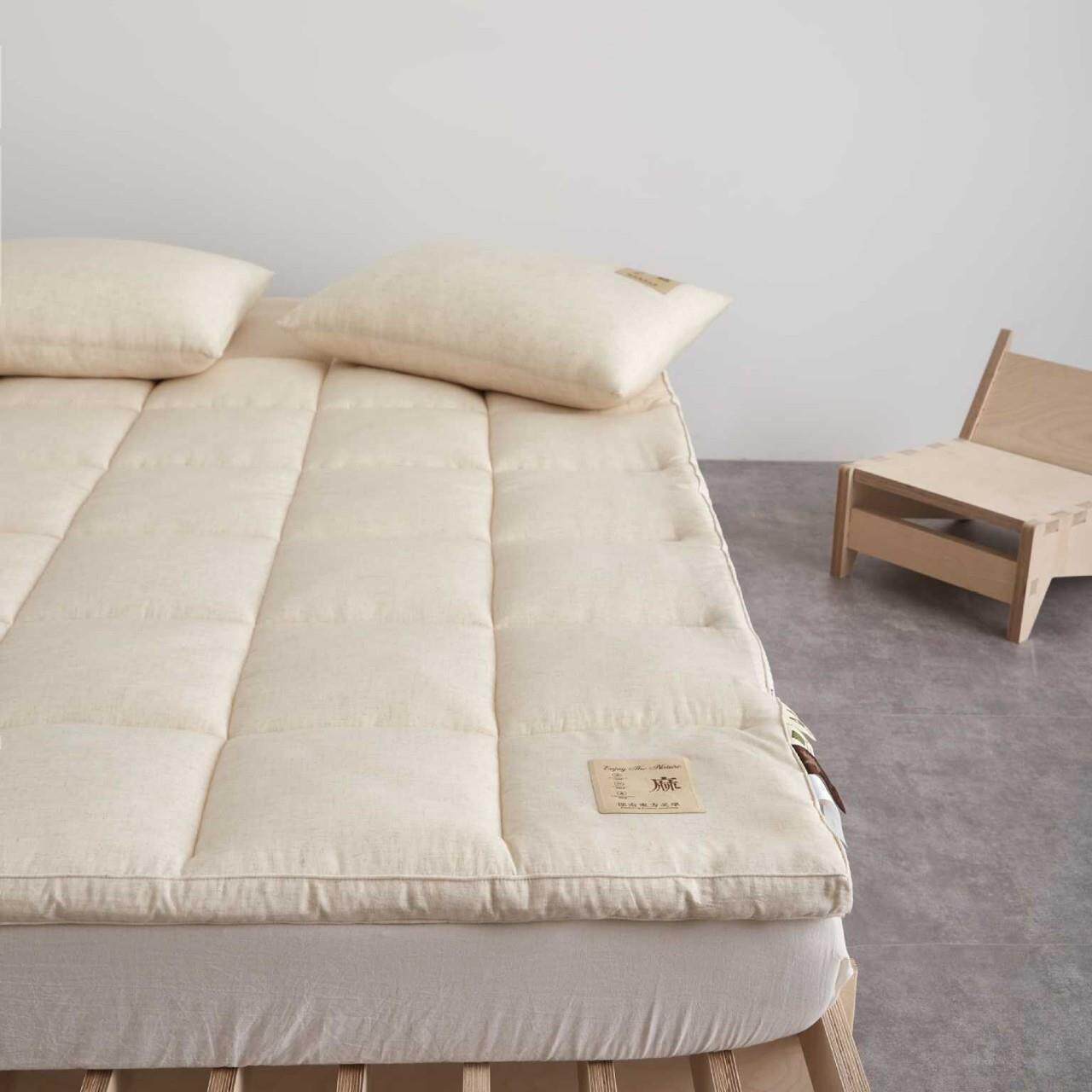 简约亚麻大豆床垫软垫家用折叠床垫子单人榻榻米床褥子垫被