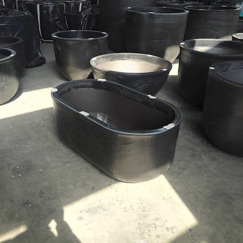 椭圆形碳化硅石墨熔炼坩埚 高频感应熔金炉专用 加工石墨熔金坩埚