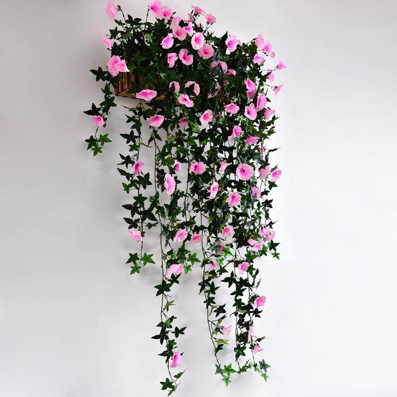 藤条阻燃仿真花塑料花壁挂假花装饰花防火绢花吊花挂壁花田园单只