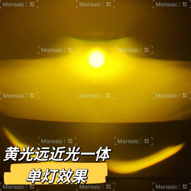 60W双直射雾灯总成双光透镜黄金眼远近光一体LED大灯汽车改装通用